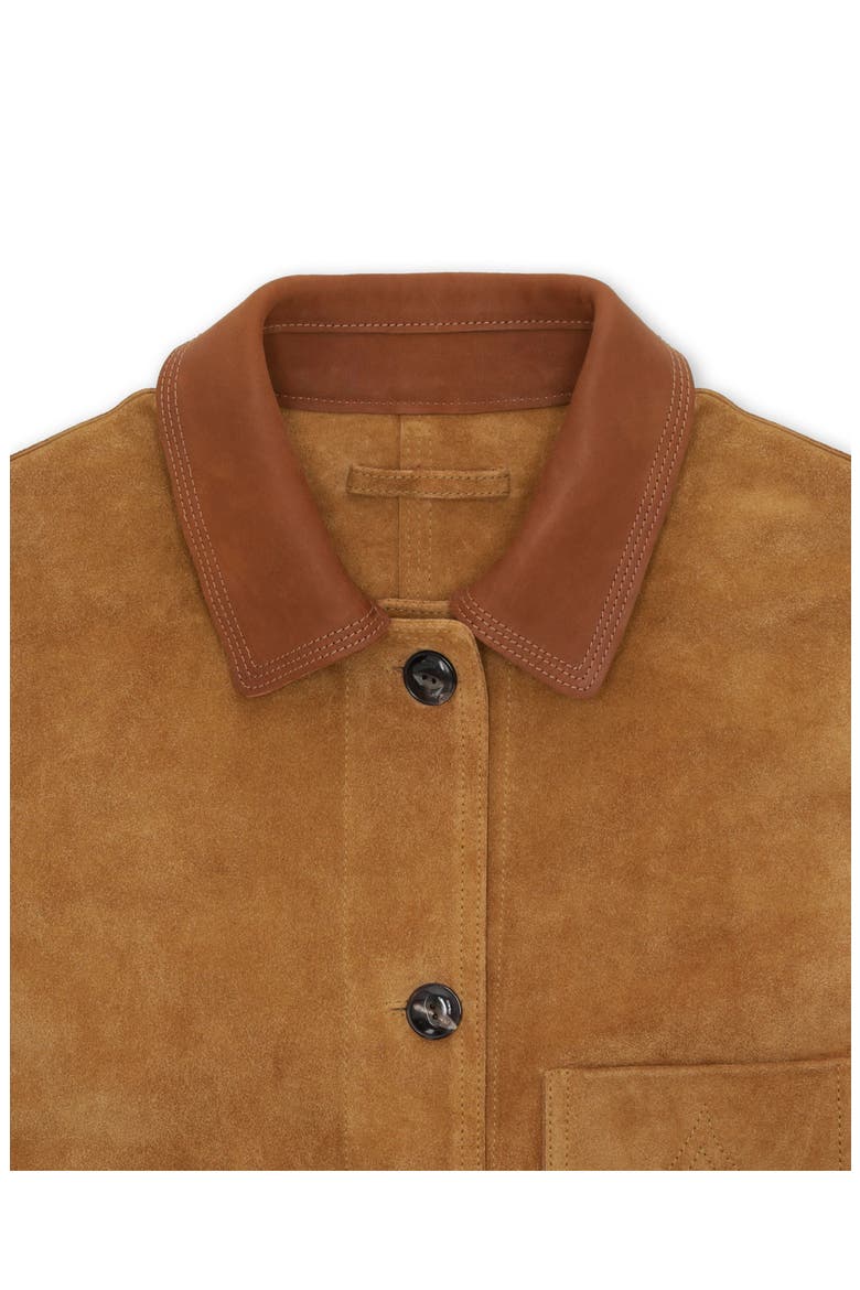 Montana Work Suede Leather Jacket, Alternate, color, CAMEL