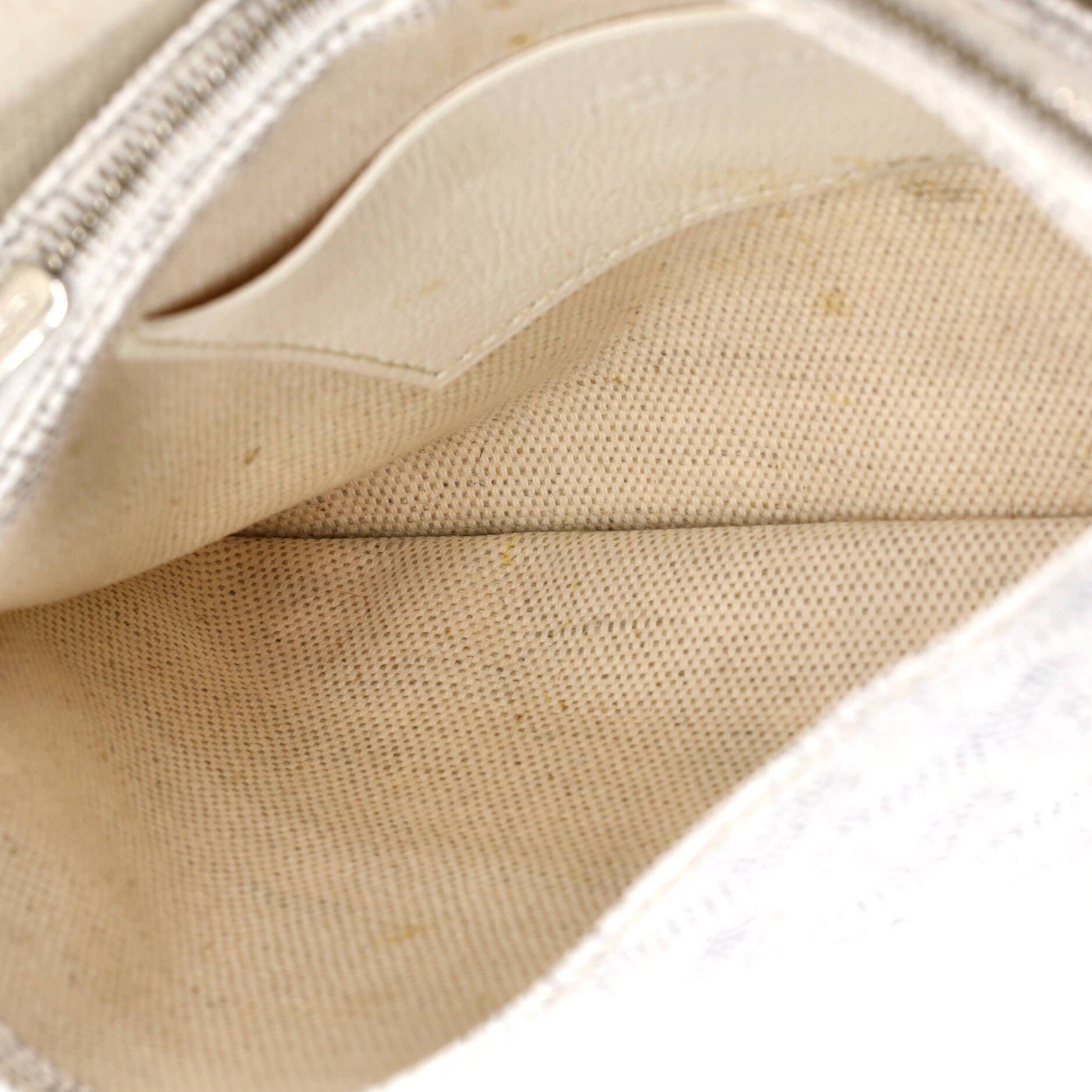 Pre-Owned Goyard Plumet Clutch Wallet Coated Canvas, Alternate, color, White