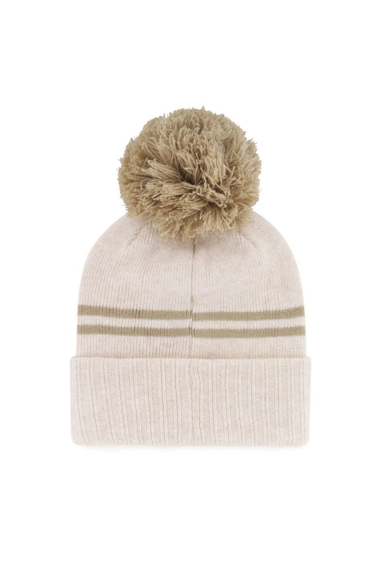 Women's '47  Natural Auburn Tigers Core & Inline Latte Cuffed Knit Hat with Pom, Alternate, color, Natural