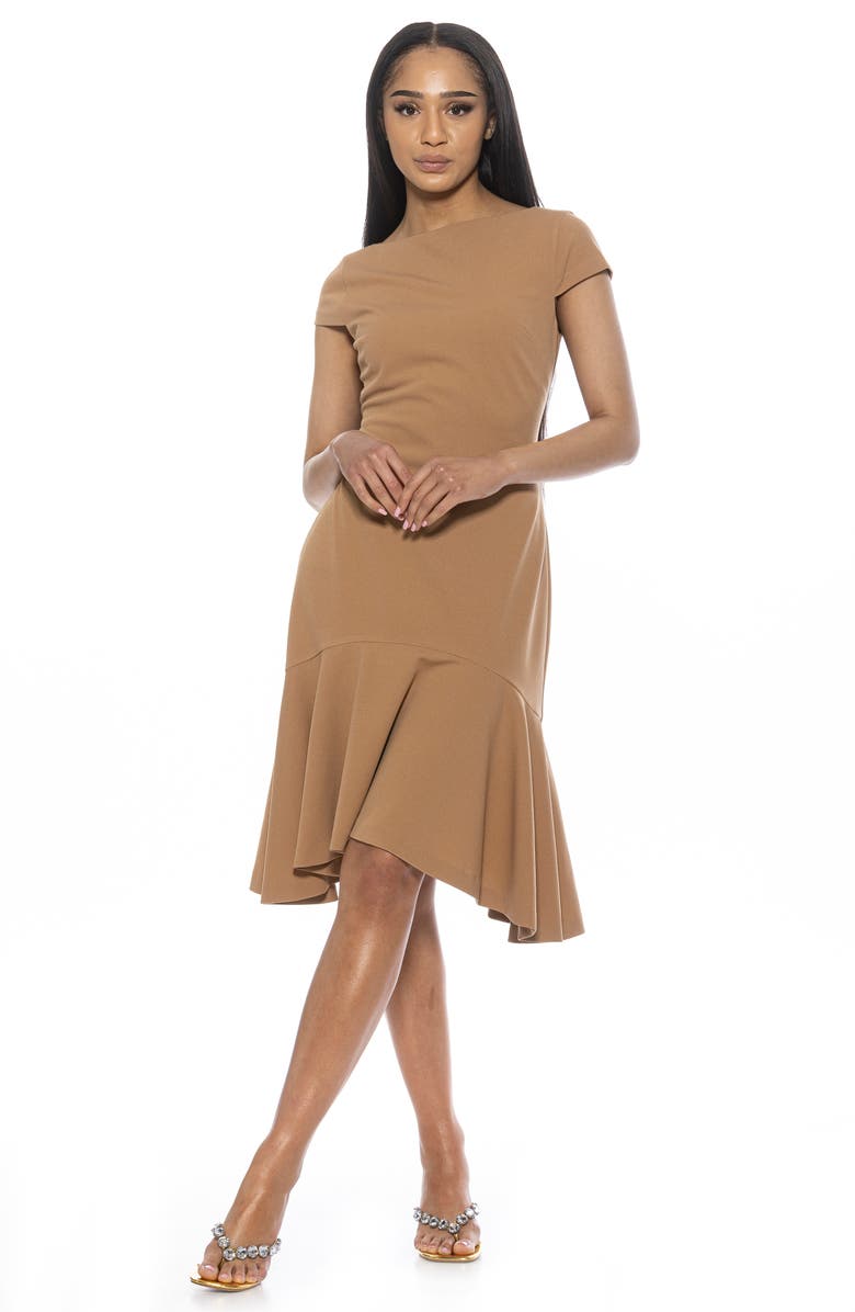 Alexia Admor Renata Cap Sleeve Handkerchief Hem Knit Dress, Alternate, color, 