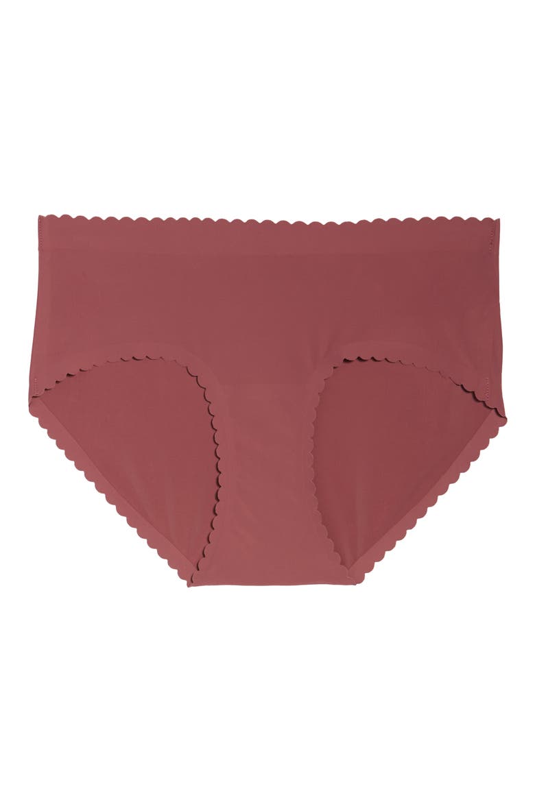 Essential Scallop Boyshorts, Alternate, color, WHISKEY ROSE