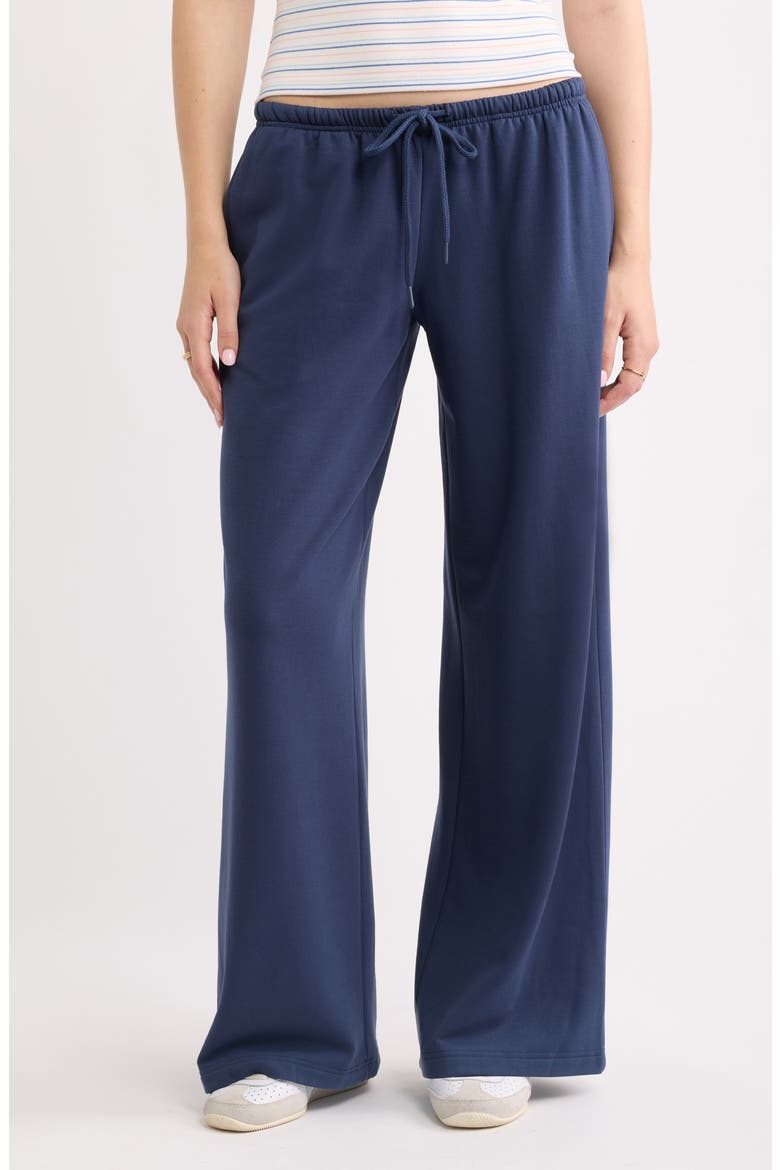Narrow Waistband Baggy Wide Leg Sweatpants, Main, color, NAVY INDIGO