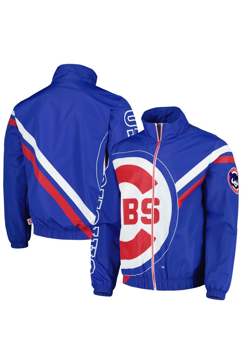 Men's Mitchell & Ness Royal Chicago Cubs Exploded Logo Warm Up Full-Zip Jacket, Main, color, Royal
