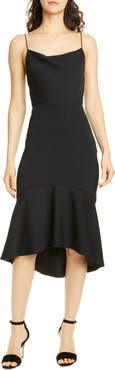 ALICE + OLIVIA Alice + Olivia Adrina Flounce Hem Midi Dress