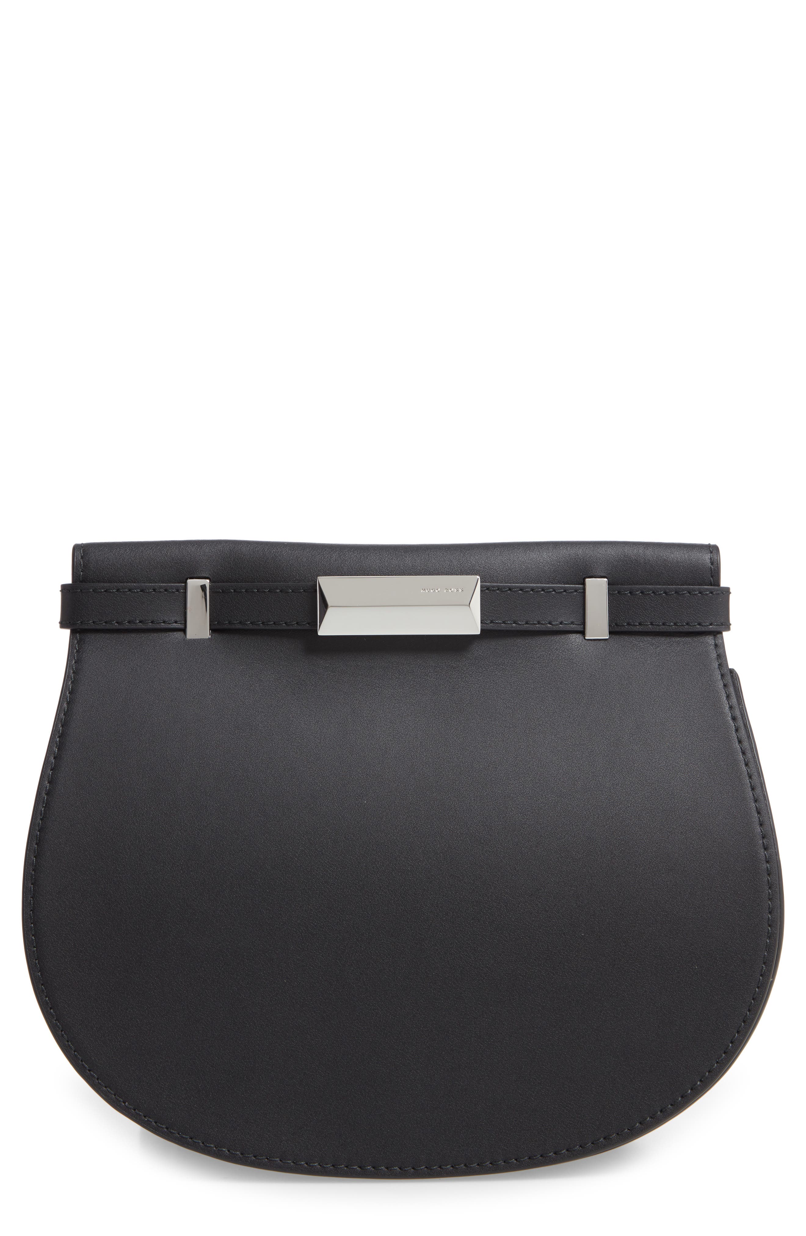 BOSS Nathalie Leather Shoulder Bag, Main, color, 