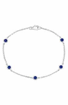 Bezel Set Gemstone Bracelet
