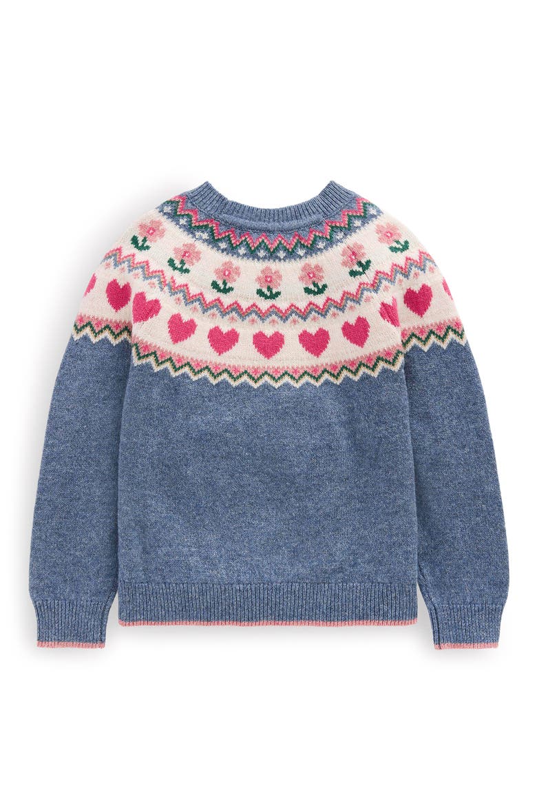 Kids' Eleanor Fair Isle Sweater, Alternate, color, BLUEJAY MARL