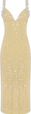 PatBO Iara Crochet Flowers Midi Dress