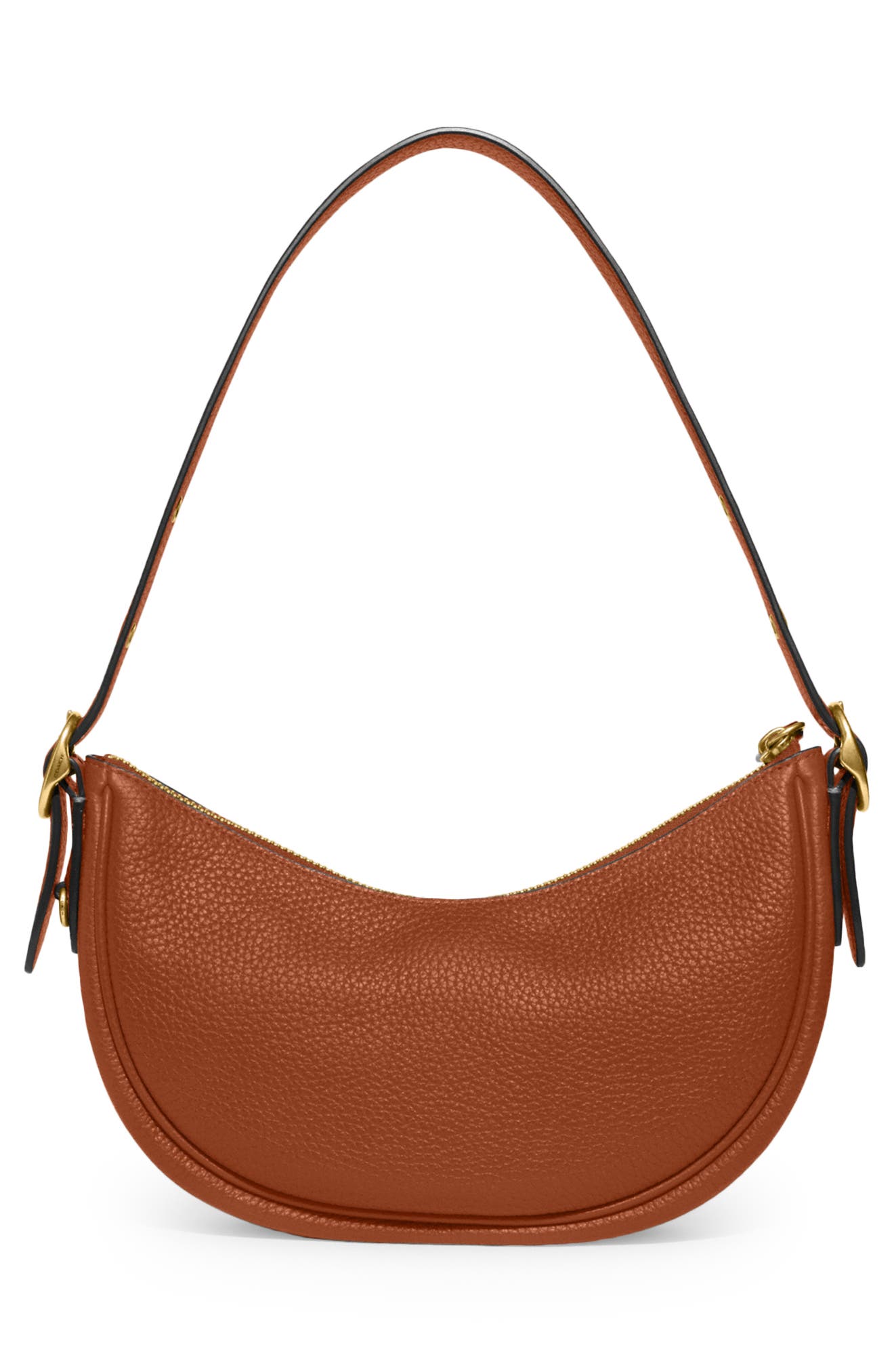 Luna Soft Pebble Leather Shoulder Bag, Alternate, color, B4/ BURNISHED AMBER