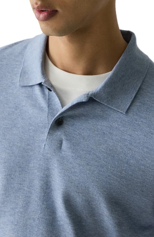 Theory Goris Long Sleeve Polo In Blue