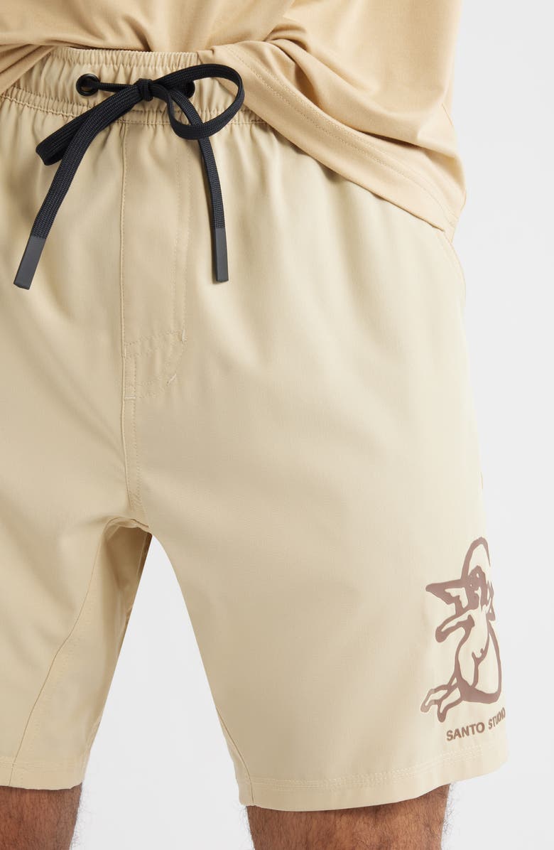 SANTO STUDIO Tempo Angel Tech Shorts, Alternate, color, Calm Brown