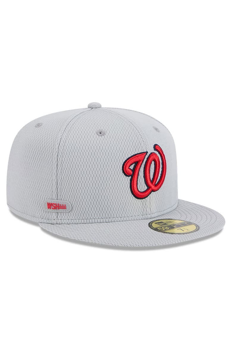 New Era Men's New Era Gray Washington Nationals 2025 MLB Clubhouse 59FIFTY Fitted Hat, Main, color, 