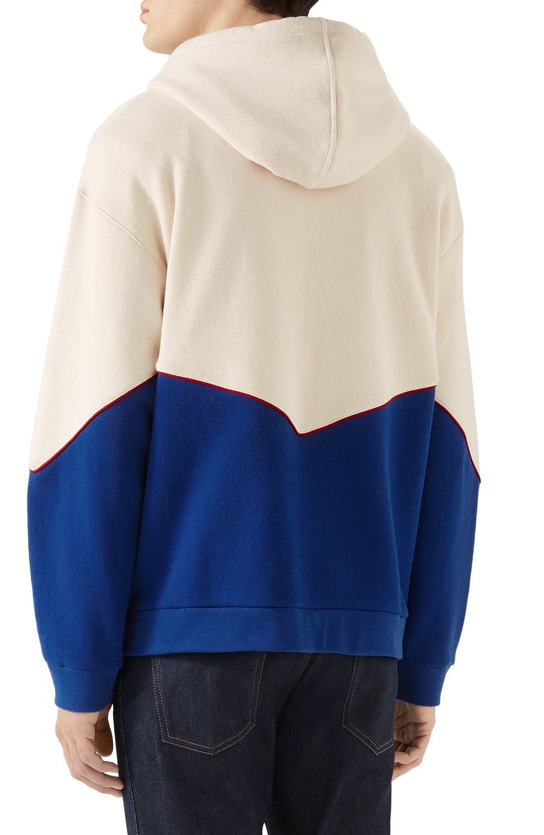 Gucci Game Logo Felted Cotton Jersey Zip Hoodie, Alternate, color,