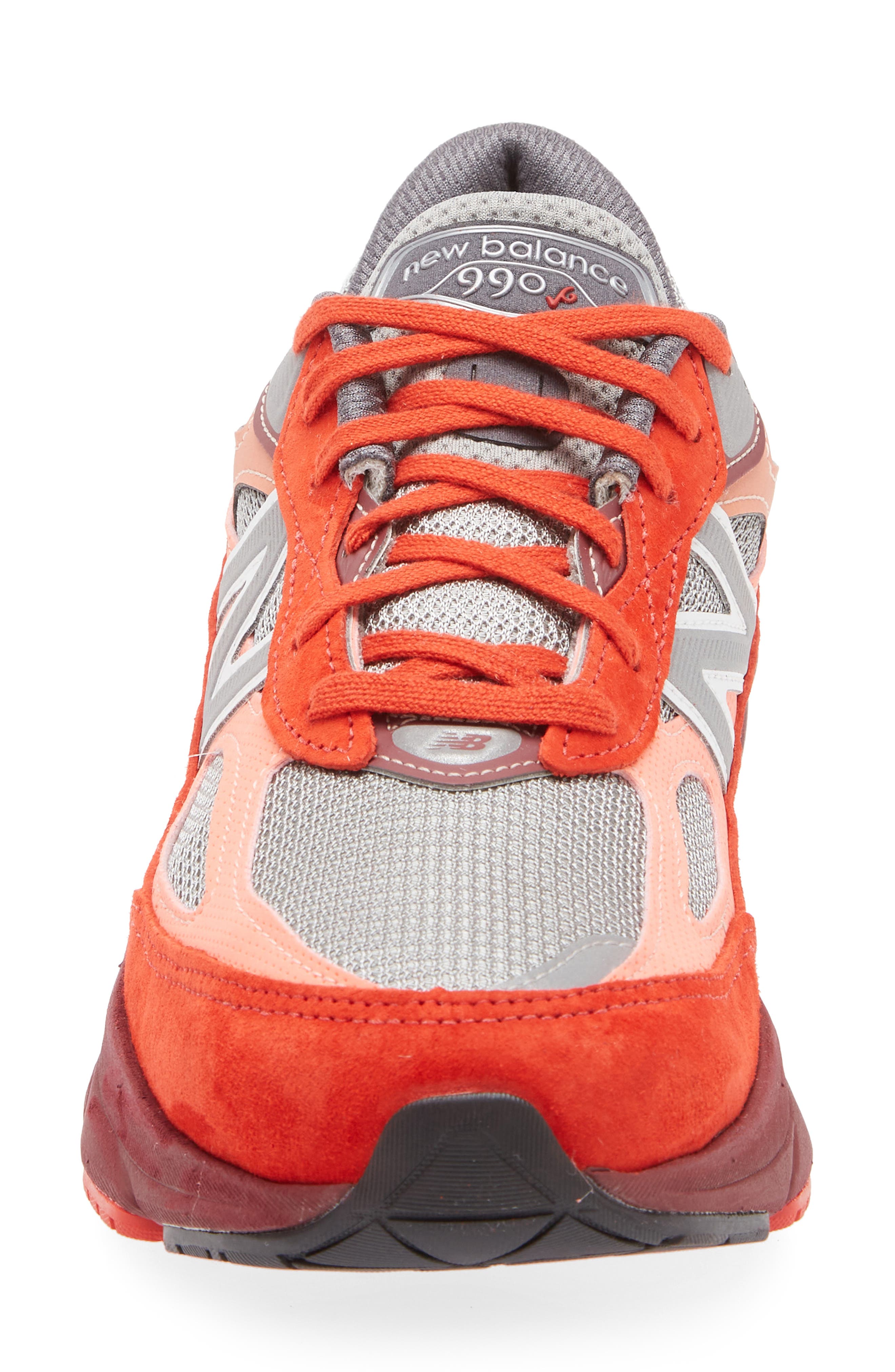 New Balance Gender Inclusive Made in USA 990 v6 Sneaker, Alternate, color, Molten Lava/ Monarch Burgundy