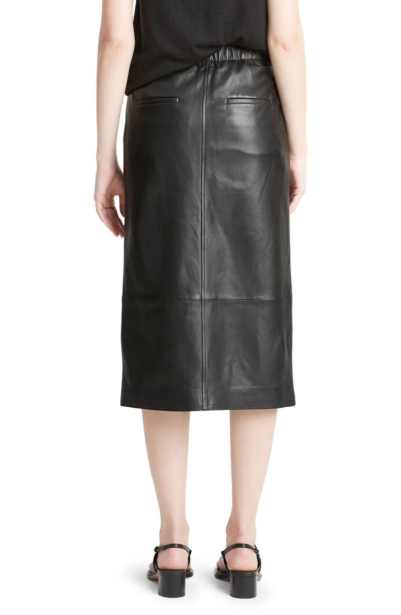 Vince Straight Fit Leather Midi Skirt, Alternate, color, 