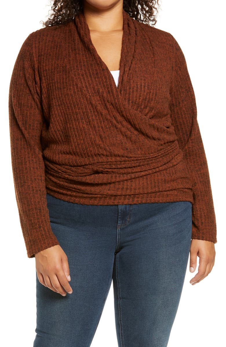 Loveappella Tie Front Cardigan, Alternate, color, Rust