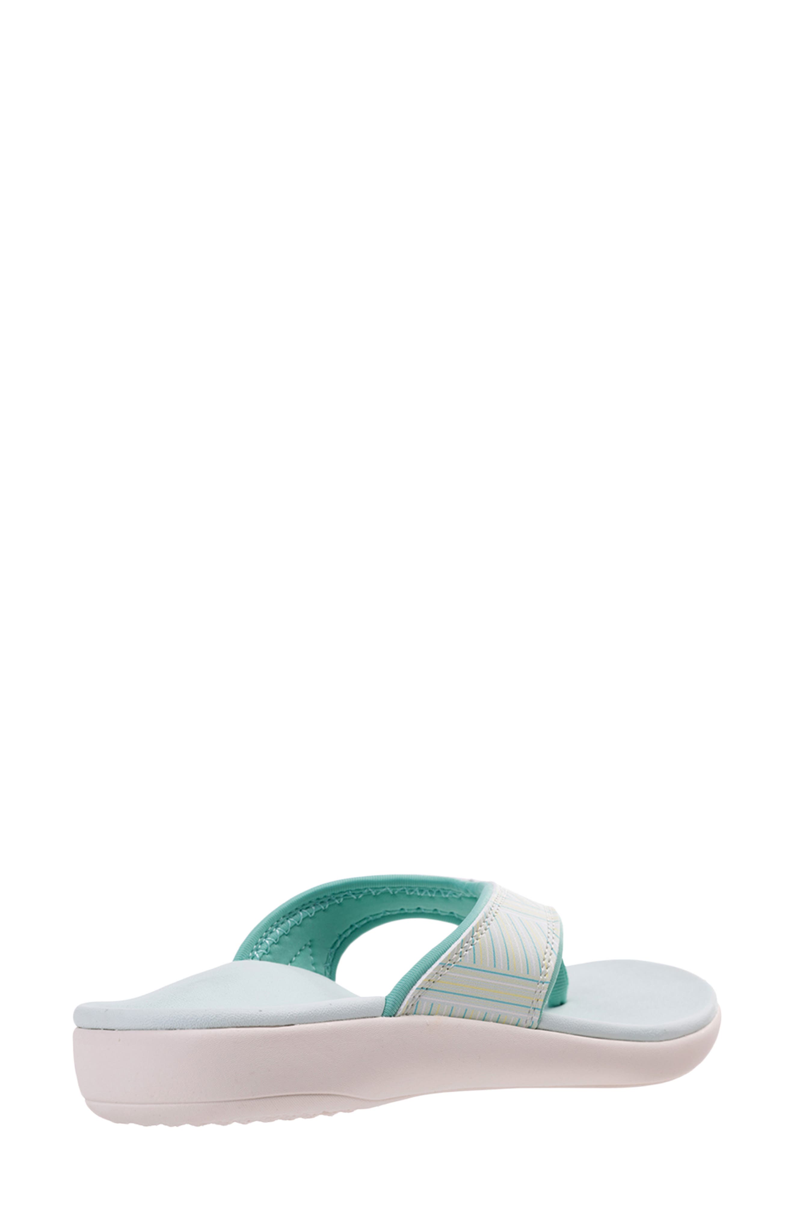 Yumi Summer Stripe Flip Flop, Alternate, color, TURQUOISE