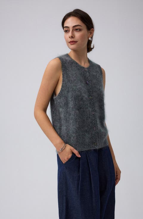 Brushed Wool-Blend Vest