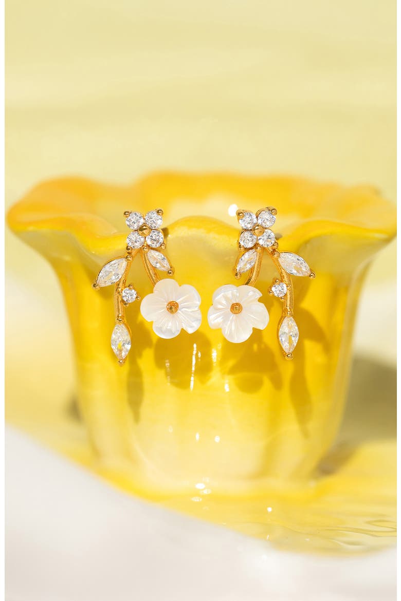 Wildflower Drop Earrings, Alternate, color, GOLD