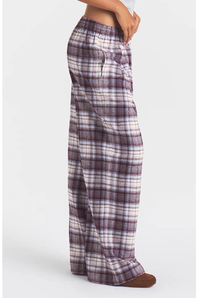 Oversized Flannel Sleep Pants, Alternate, color, IRIS MICA PLAID