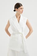 Brunello Cucinelli Poplin belted vest