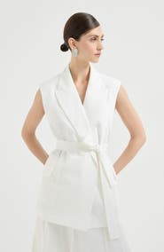 Brunello Cucinelli Poplin belted vest
