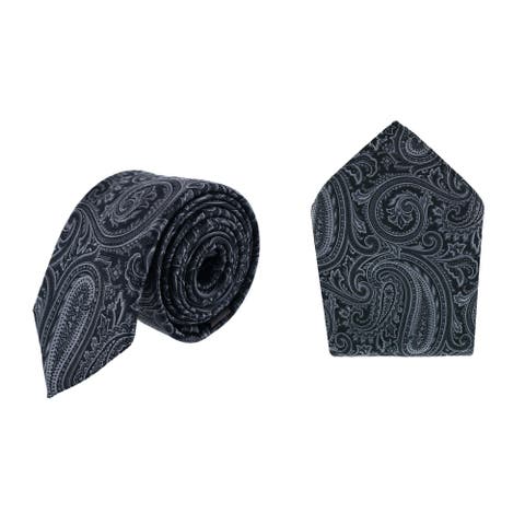 Sobee Paisley Silk Necktie and Pocket Square