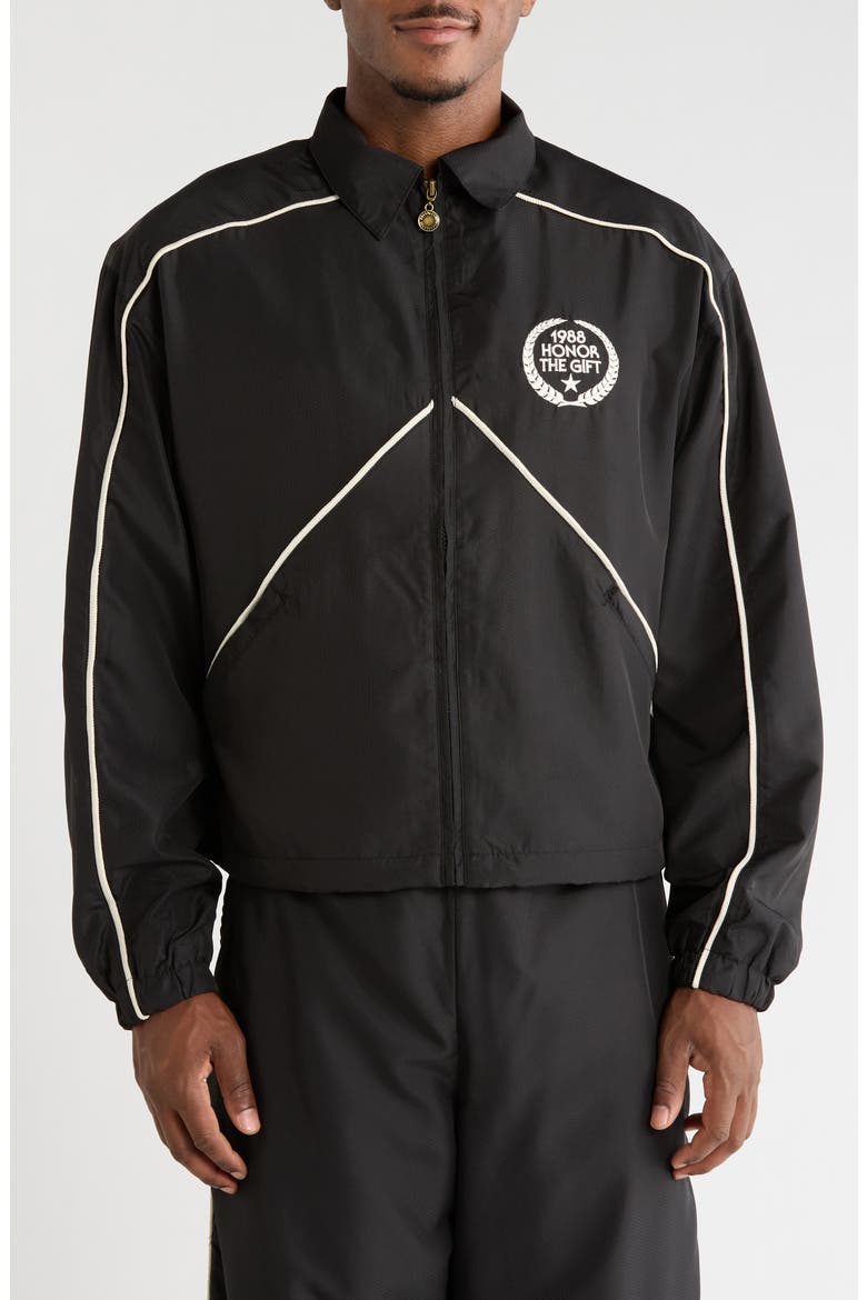 Honeycomb Track Jacket, Alternate, color, BLACK