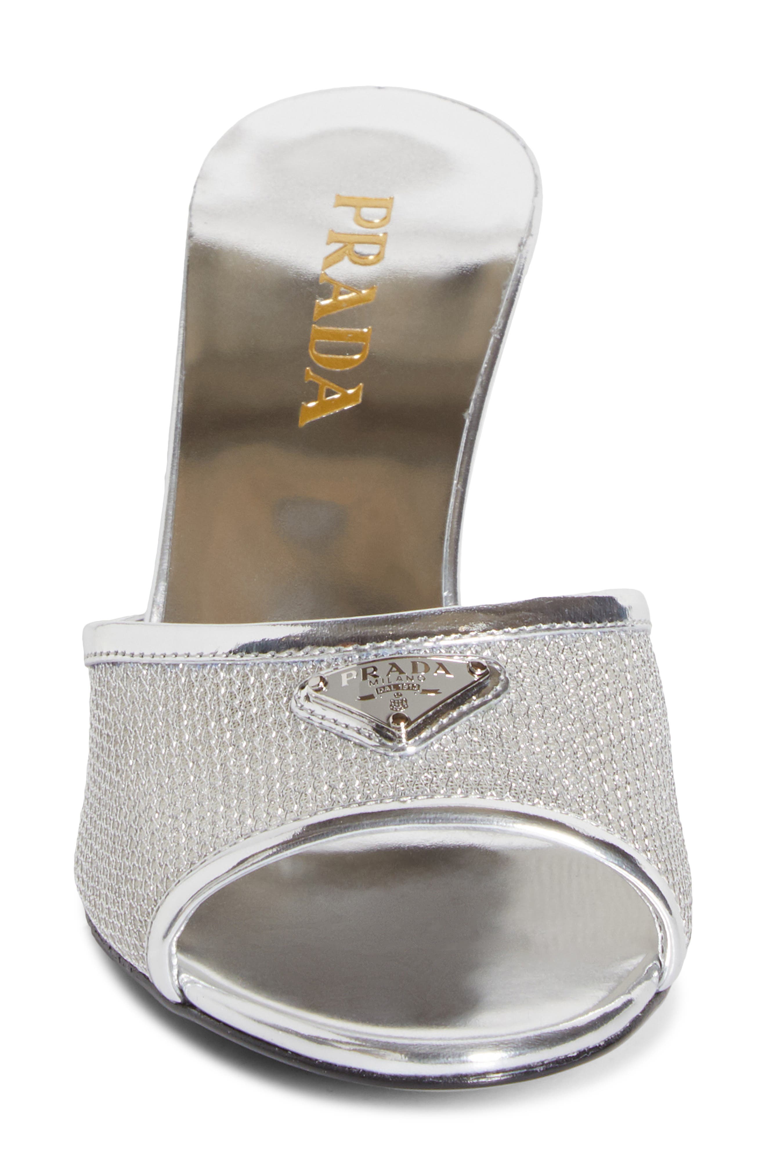 Mesh Slide Sandal, Alternate, color, ARGENTO