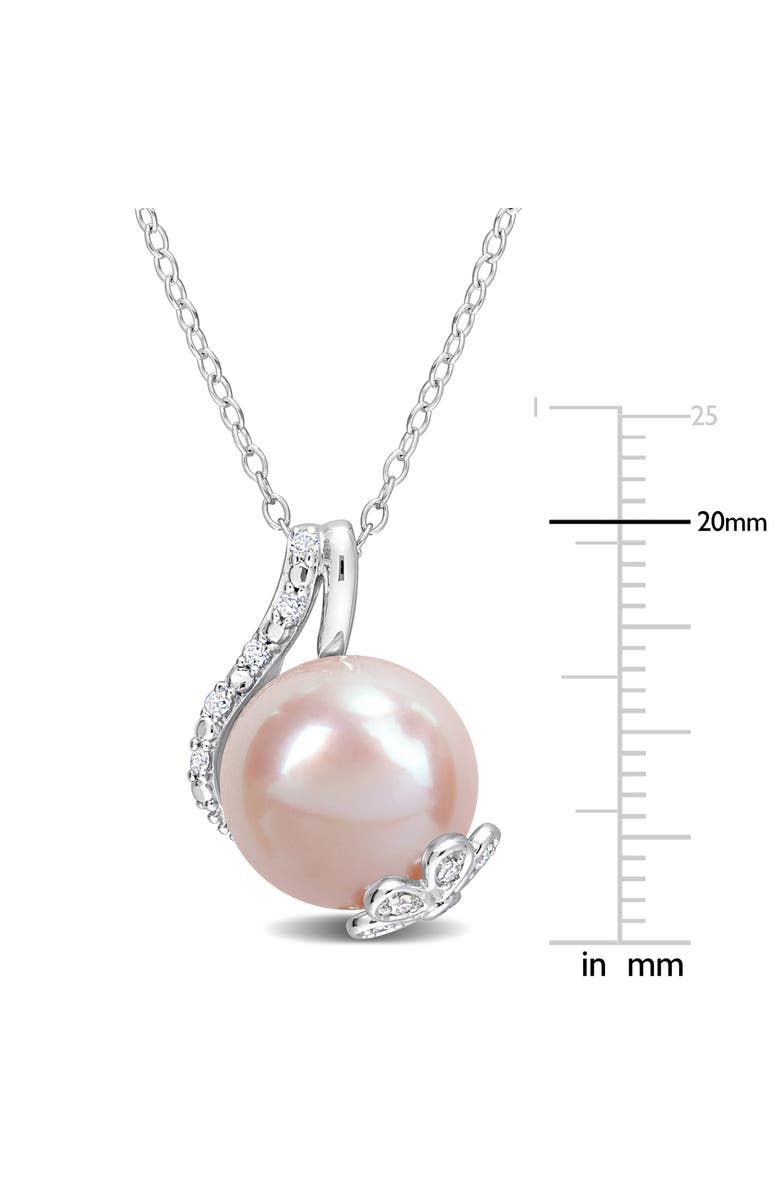 DELMAR Pink Freshwater Pearl & Diamond Pendant Necklace, Alternate, color, Pink
