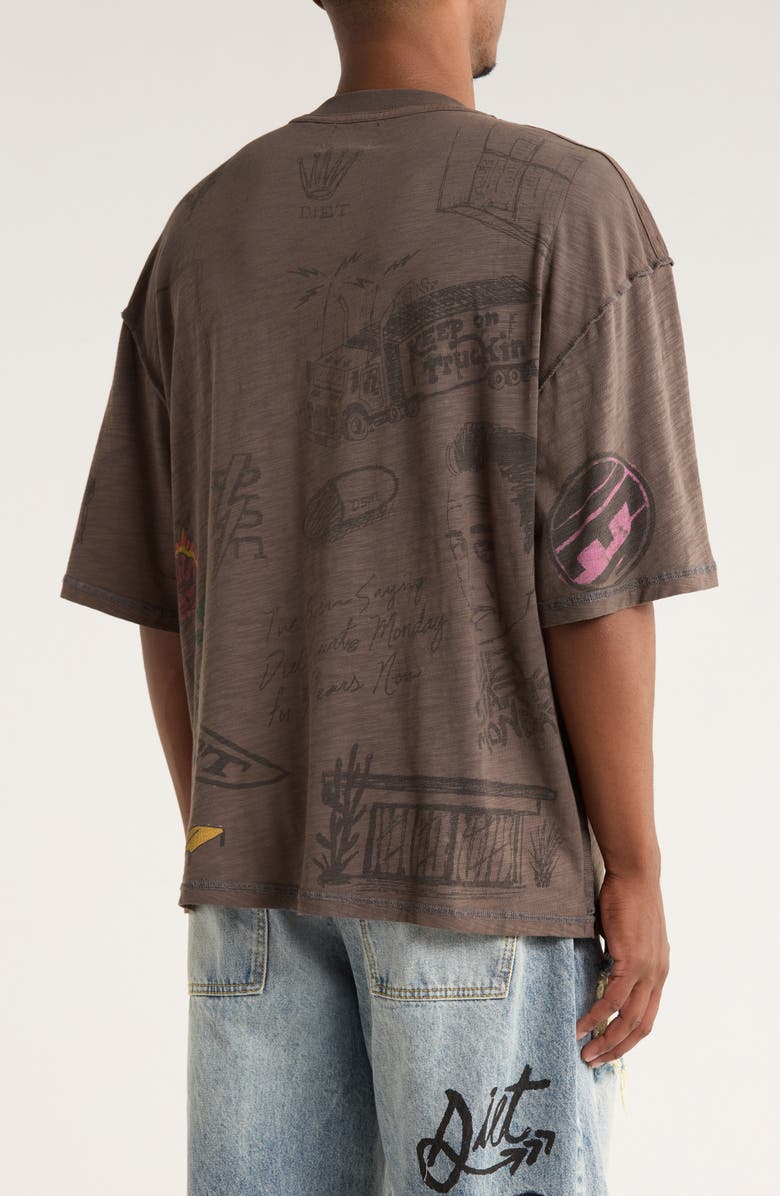 DIET STARTS MONDAY Doodle Graphic T-Shirt, Alternate, color, Vintage Black