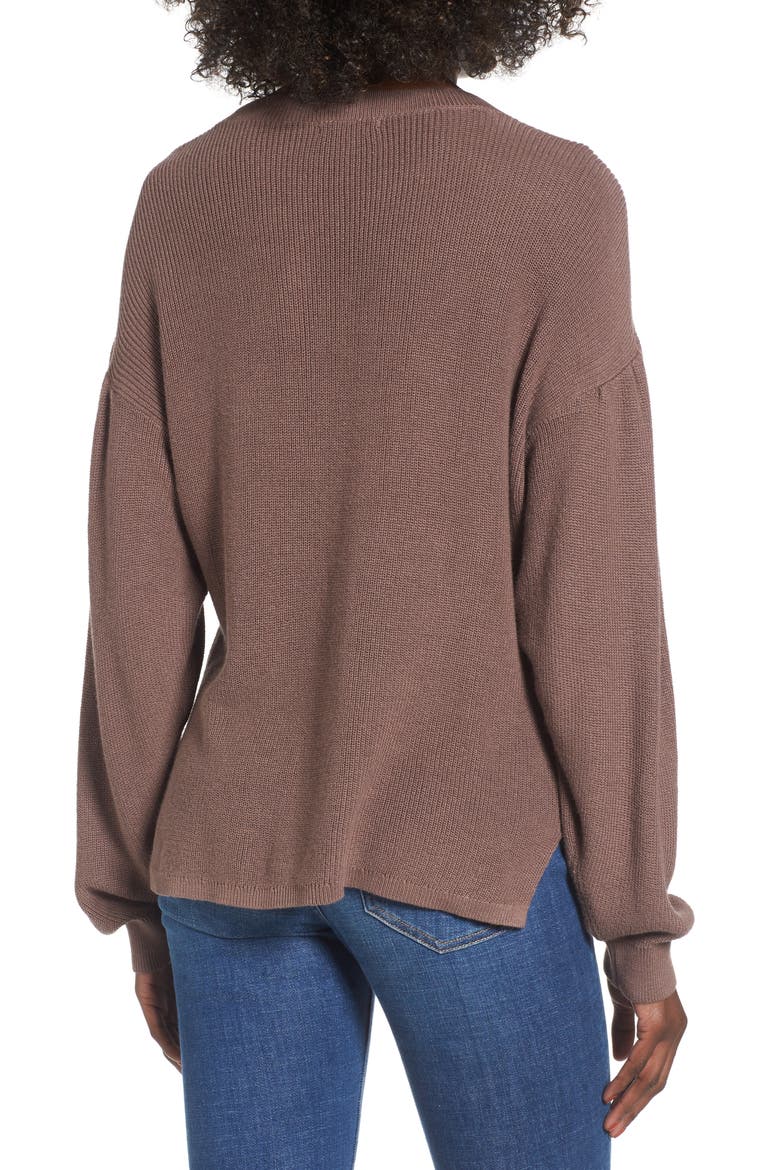 Drape Sleeve Sweater, Alternate, color, BROWN TAUPE