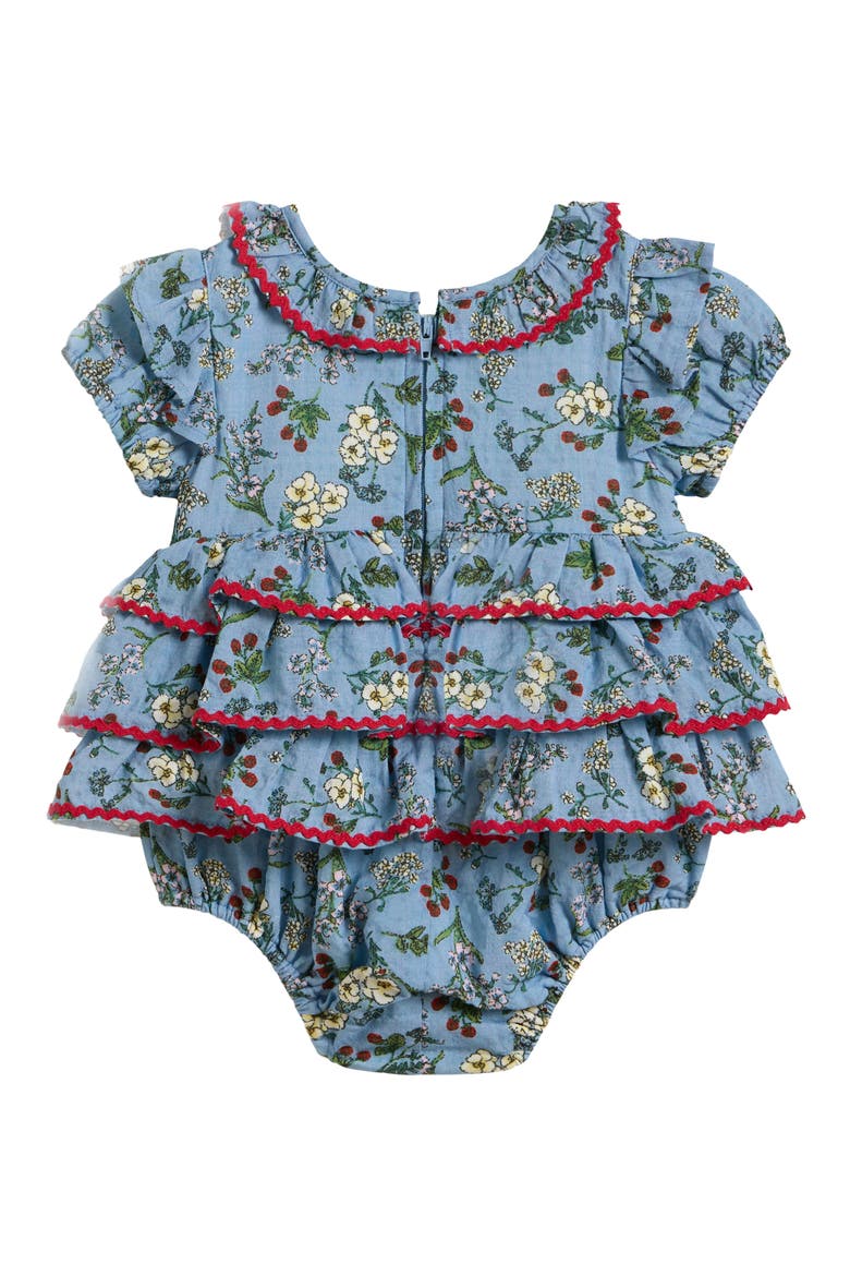 Ivy Floral Print Romper, Alternate, color, BLUE/ RED