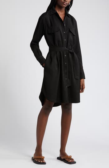 Autumn Winter Suede Belted Long Dress Shirt main image 0