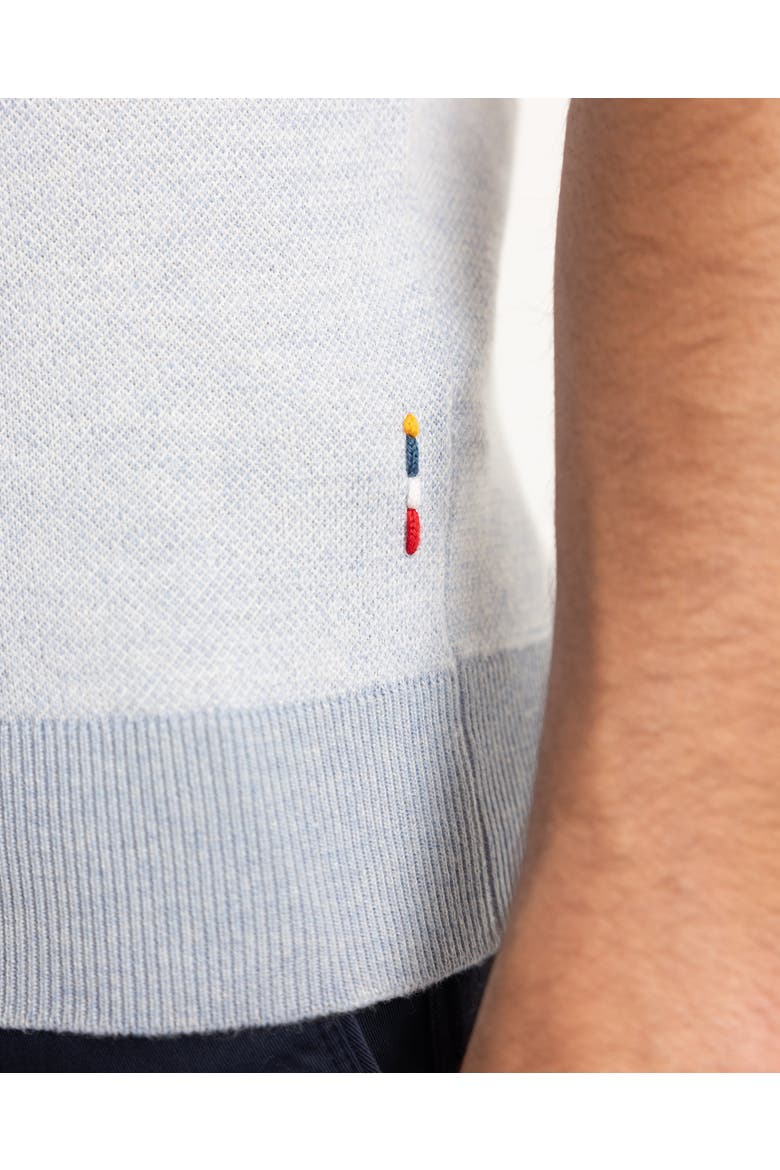 Horton Tailored Cotton Merino Polo With Contrast Tipping, Alternate, color, SURFSIDE BLUE/WHITE SAND
