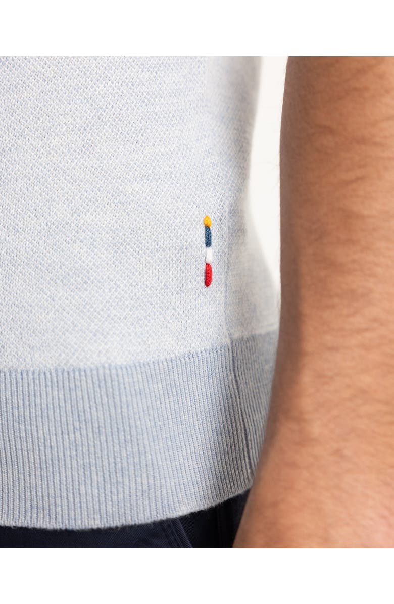 Orlebar Brown Horton Tailored Cotton Merino Polo With Contrast Tipping, Alternate, color, Surfside Blue/White Sand