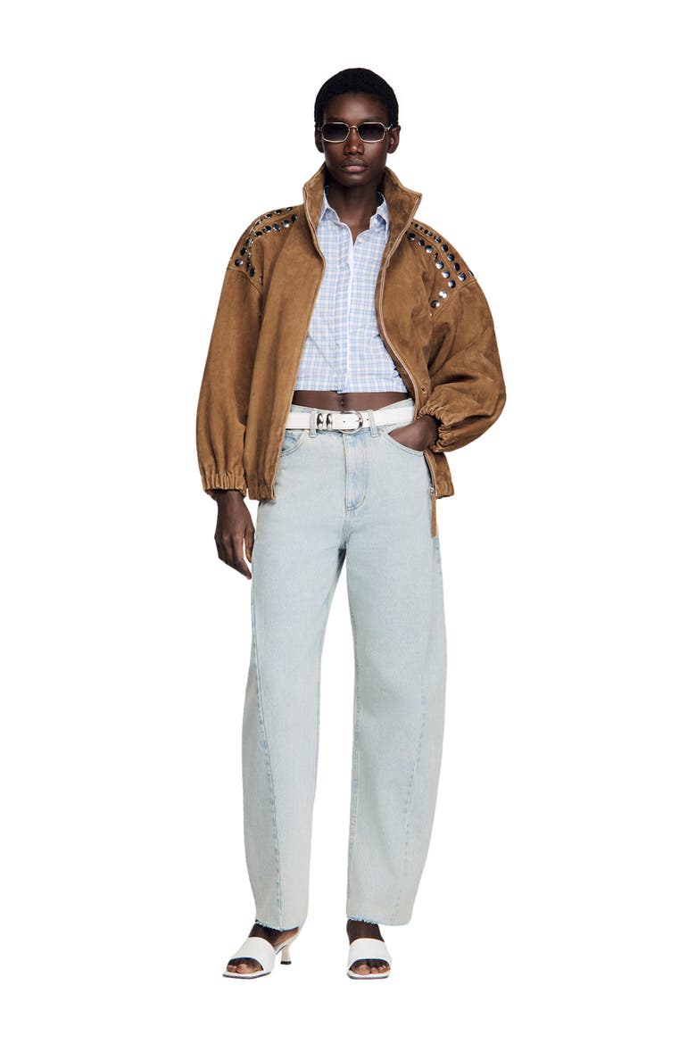 Faded barrel cotton jeans, Alternate, color, Sky blue