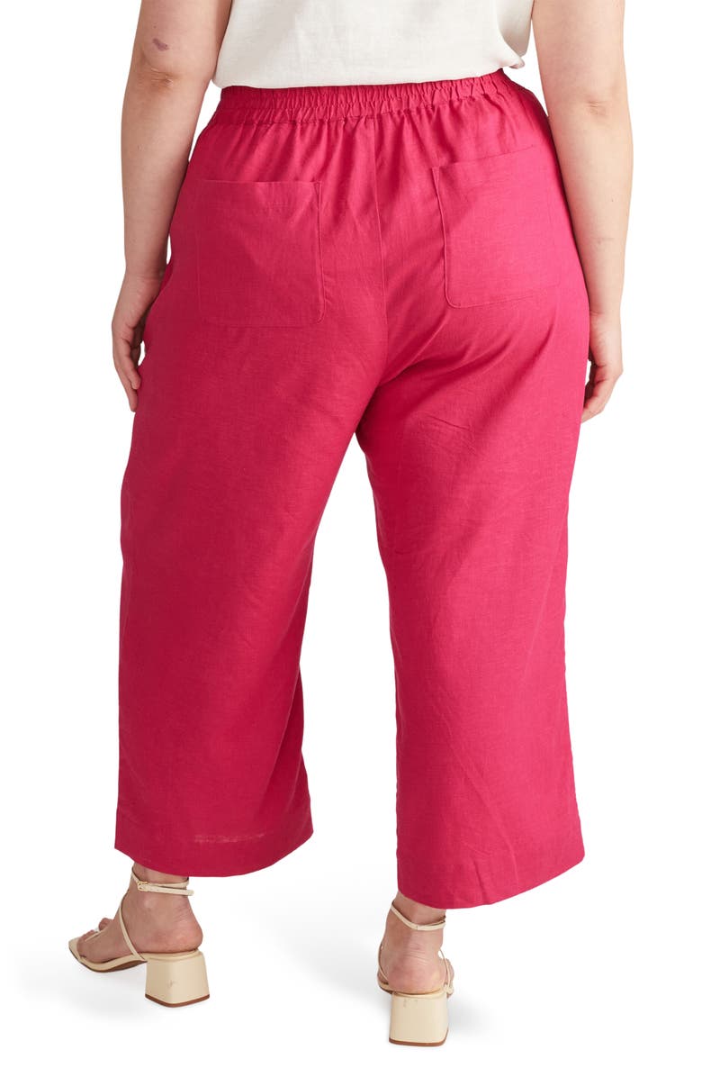 Universal Standard Iris Linen Blend Pull-On Pants, Alternate, color, Cerise