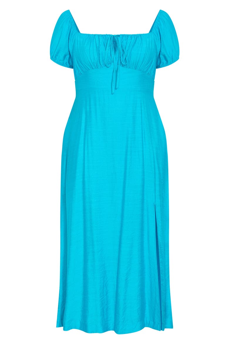 Abbigail Midi Peasant Dress, Alternate, color, AZURE
