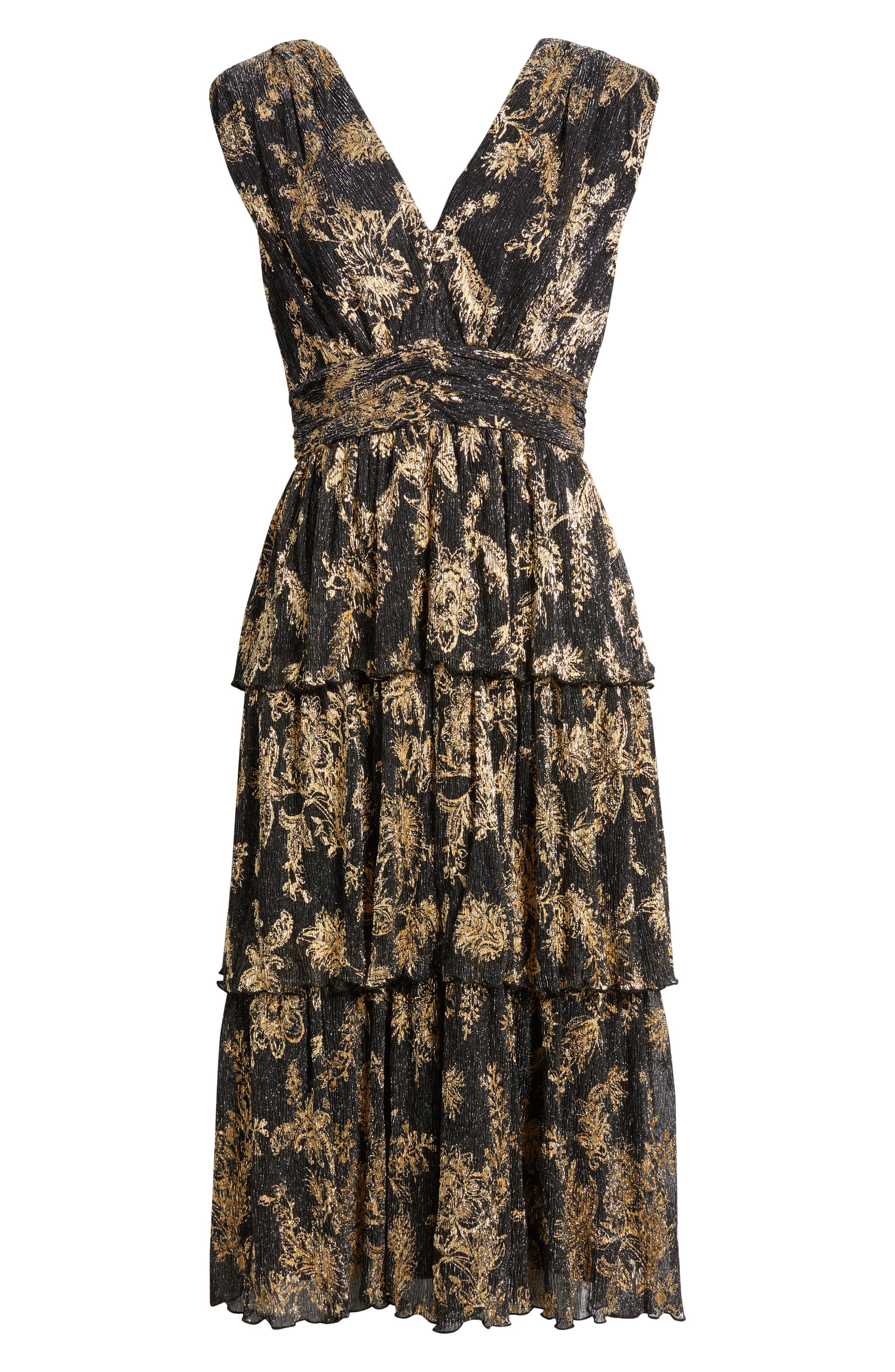vince camuto metallic midi dress Vince Camuto Women's Metallic Crinkle Knit Dress
