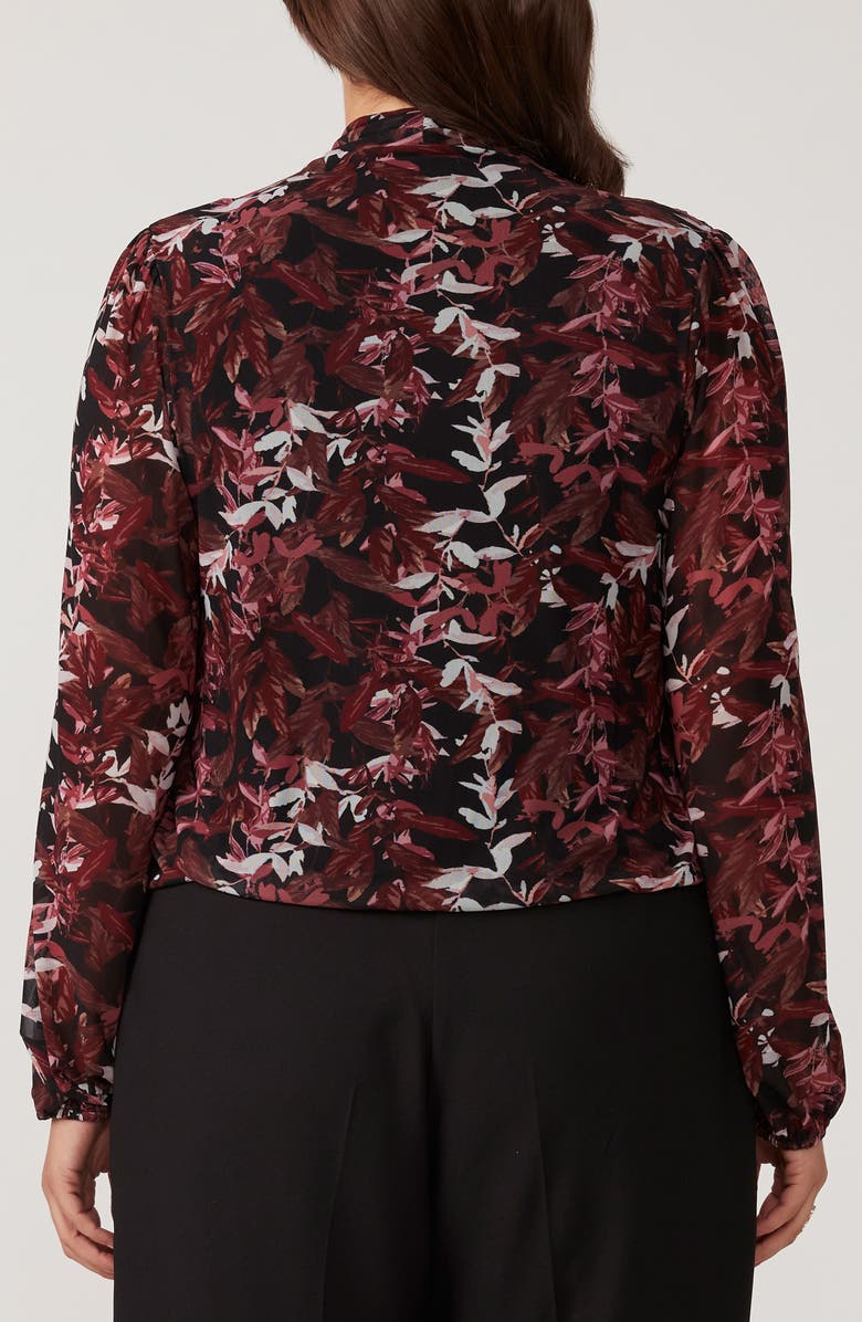 Estelle Reflection Leave Mesh Top, Alternate, color, Black/Rose