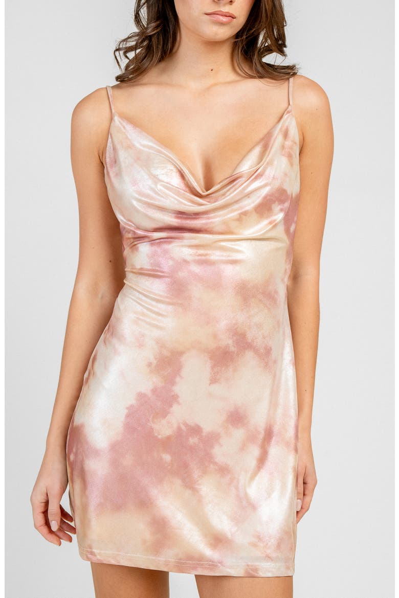 Cowl Neck Minidress, Alternate, color, BLUSH PINK