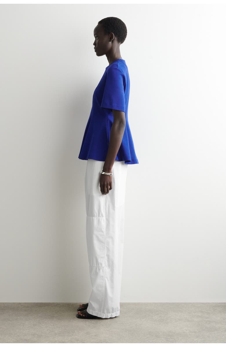 COS Waisted Cotton T-shirt, Alternate, color, Cobalt Blue