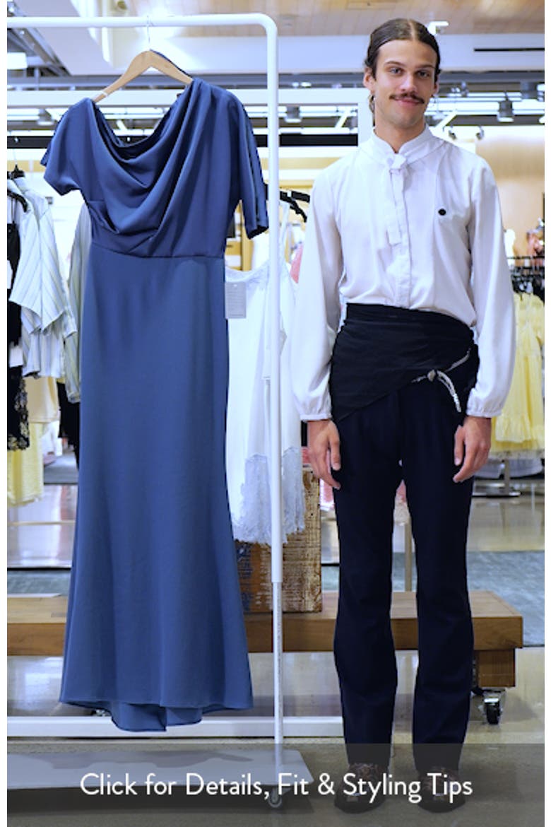 Scuba Crepe Satin One-Shoulder Gown video