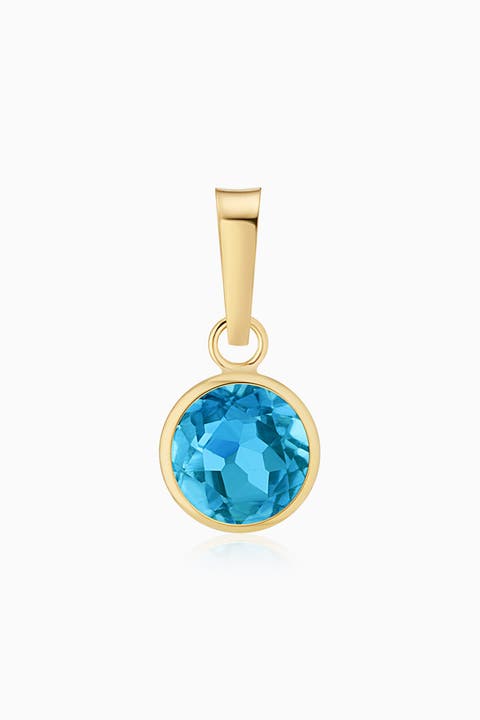14K Yellow Gold Vivid Round Pendant Charm