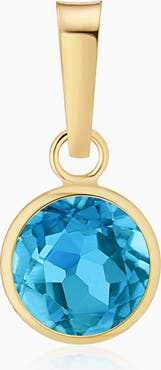 Oradina 14K Yellow Gold Vivid Round Pendant Charm