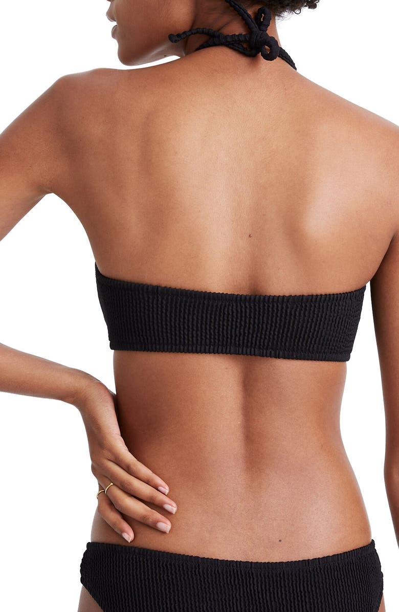 Madewell Second Wave Textured Bandeau Bikini Top, Alternate, color,