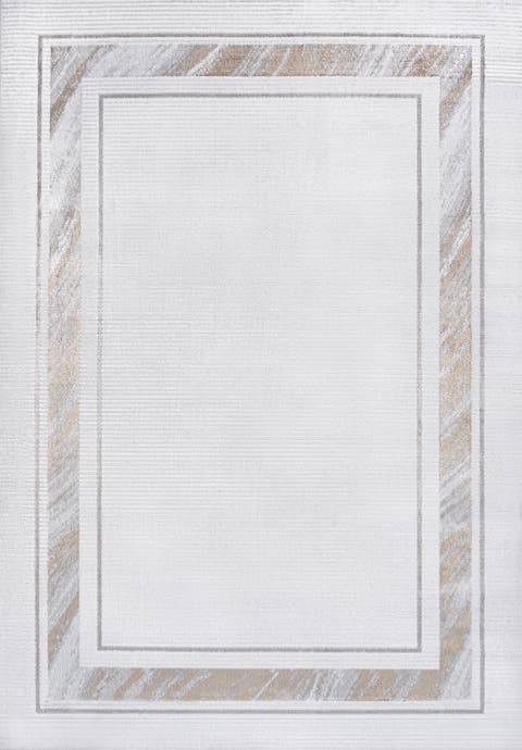 Athens Classic Border Marble Pattern High-Low Area Rug