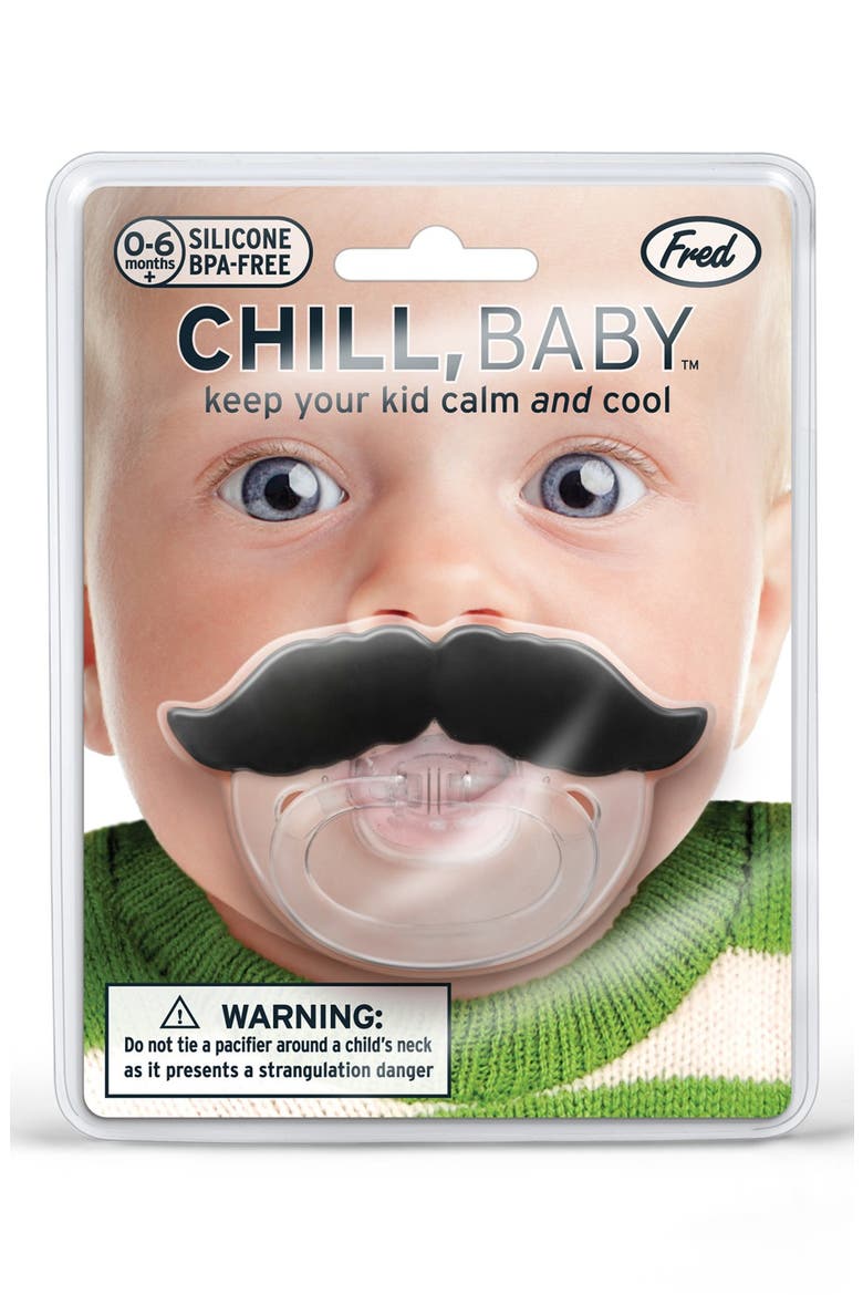 'Mustache' Pacifier, Alternate, color, BLACK