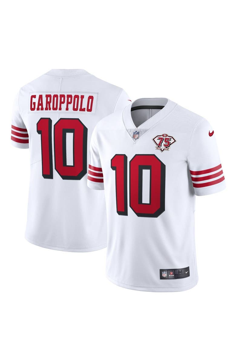 Nike Men's Nike Jimmy Garoppolo White San Francisco 49ers 75th Anniversary 2nd Alternate Vapor Limited Jersey, Main, color, 